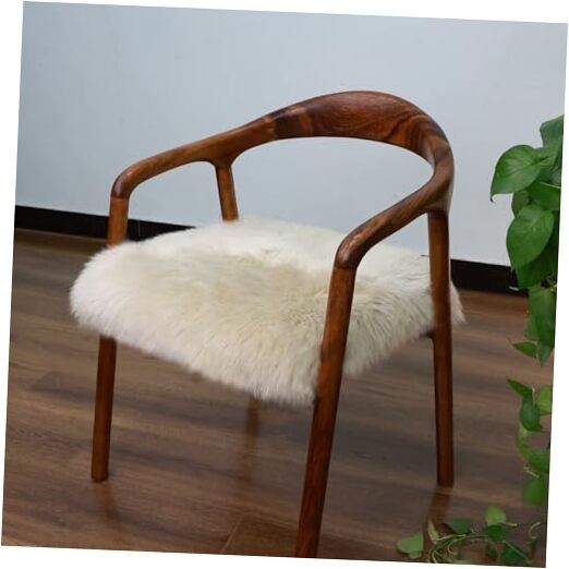 New Zealand Natural Wool Square Sheepskin Seat Pad 18x18 Inch 1 Cream Coffee