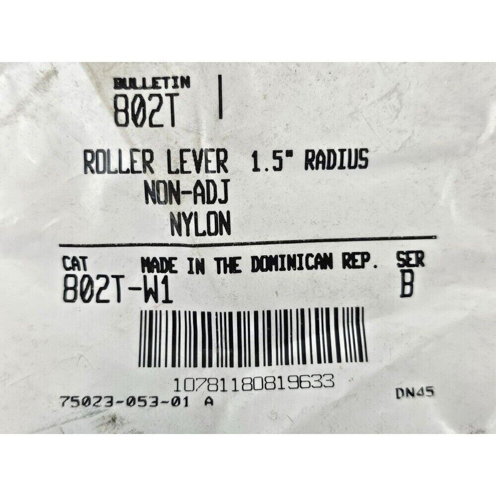 NEW SEALED AB802T-W1 Roller Lever 1.5" Radius Non-AdJ 802TW1 USA