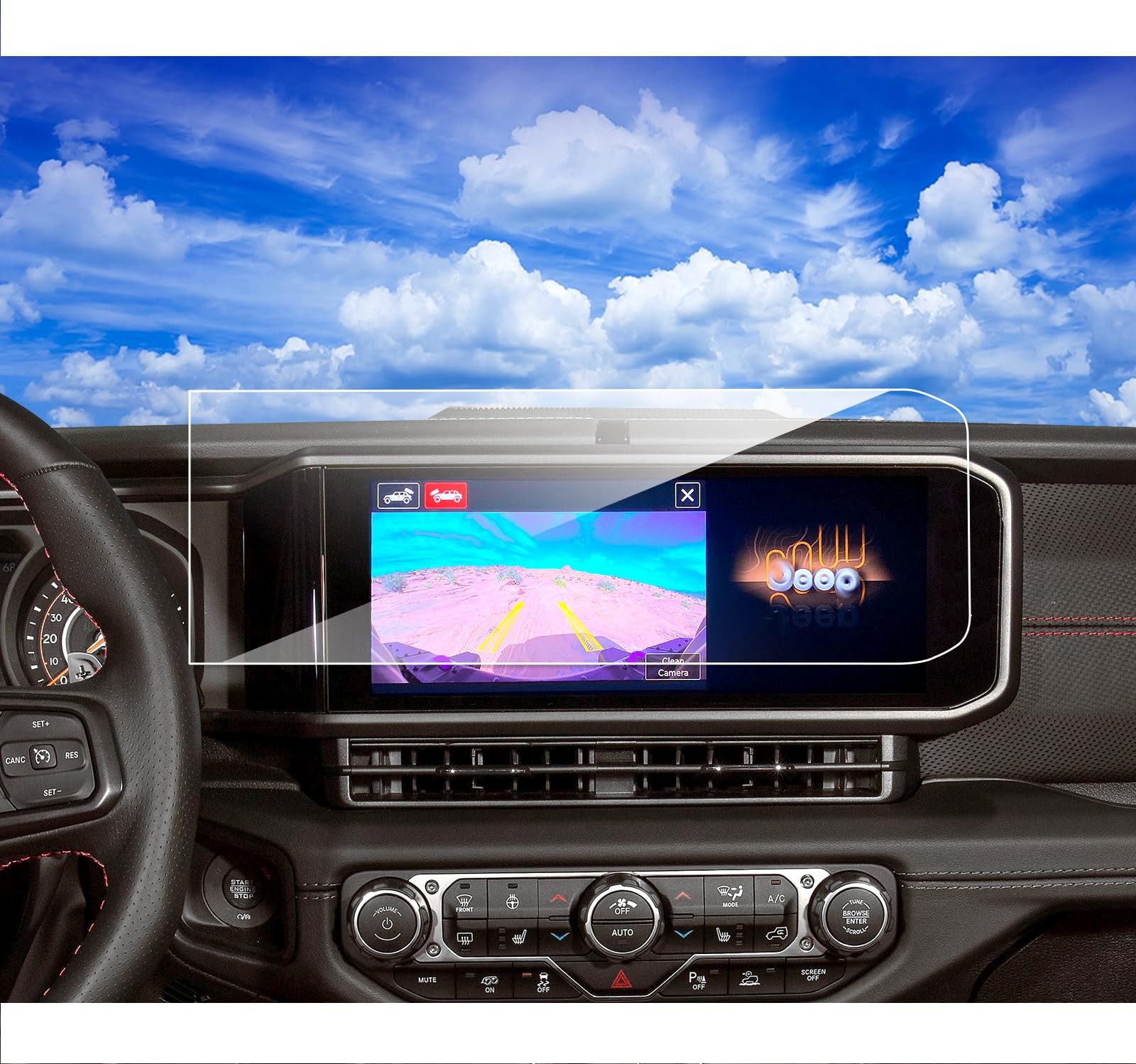 2025 2026 Jeep Wrangler Gladiator Screen Protector for 12.3inch 1pc glossy