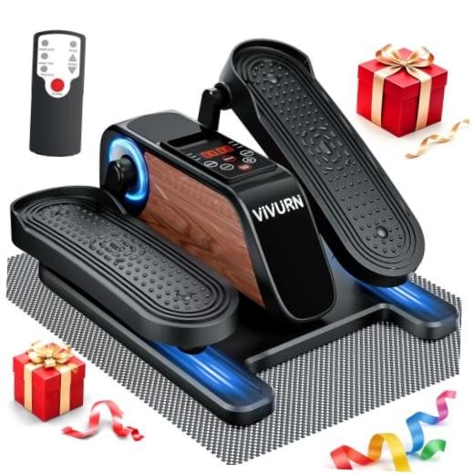 Mini Under Desk Elliptical Electric Leg Exerciser for Senior 12 Speed Black