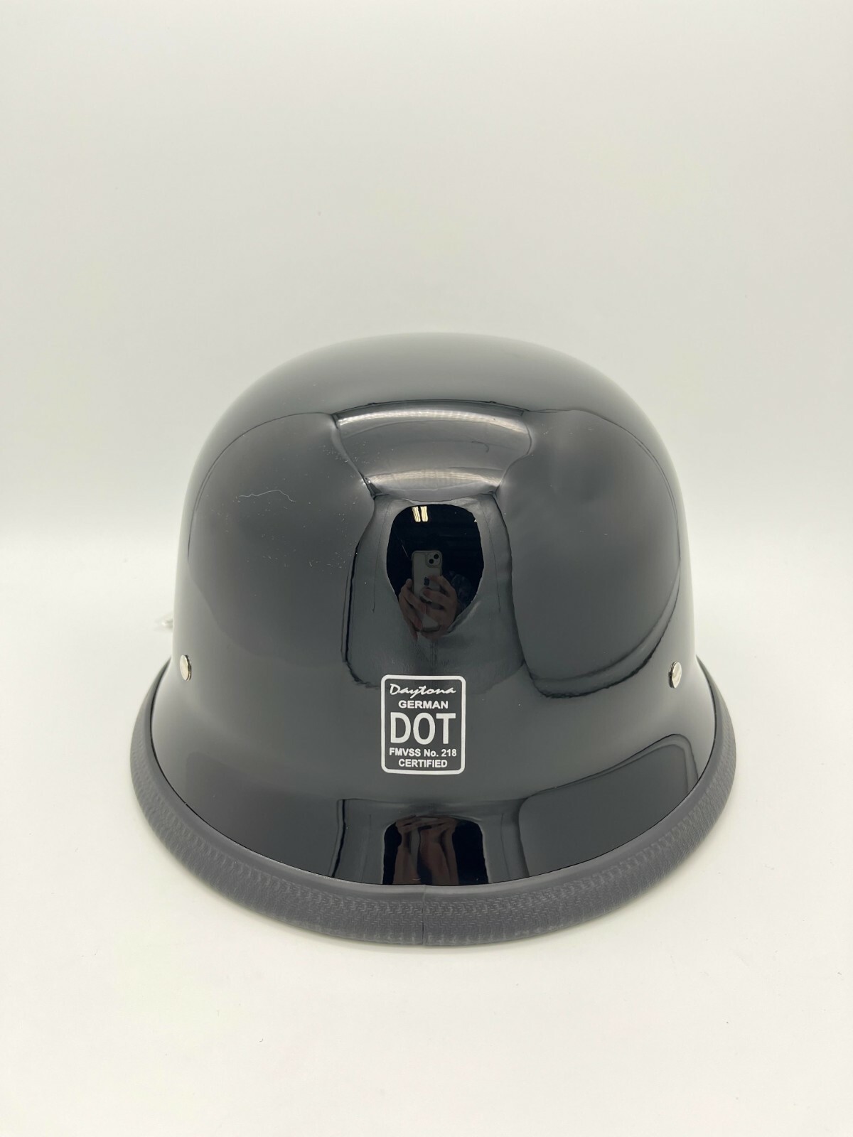 Daytona German Half Shell Helmet Quick Release Gloss Black Large Open Box