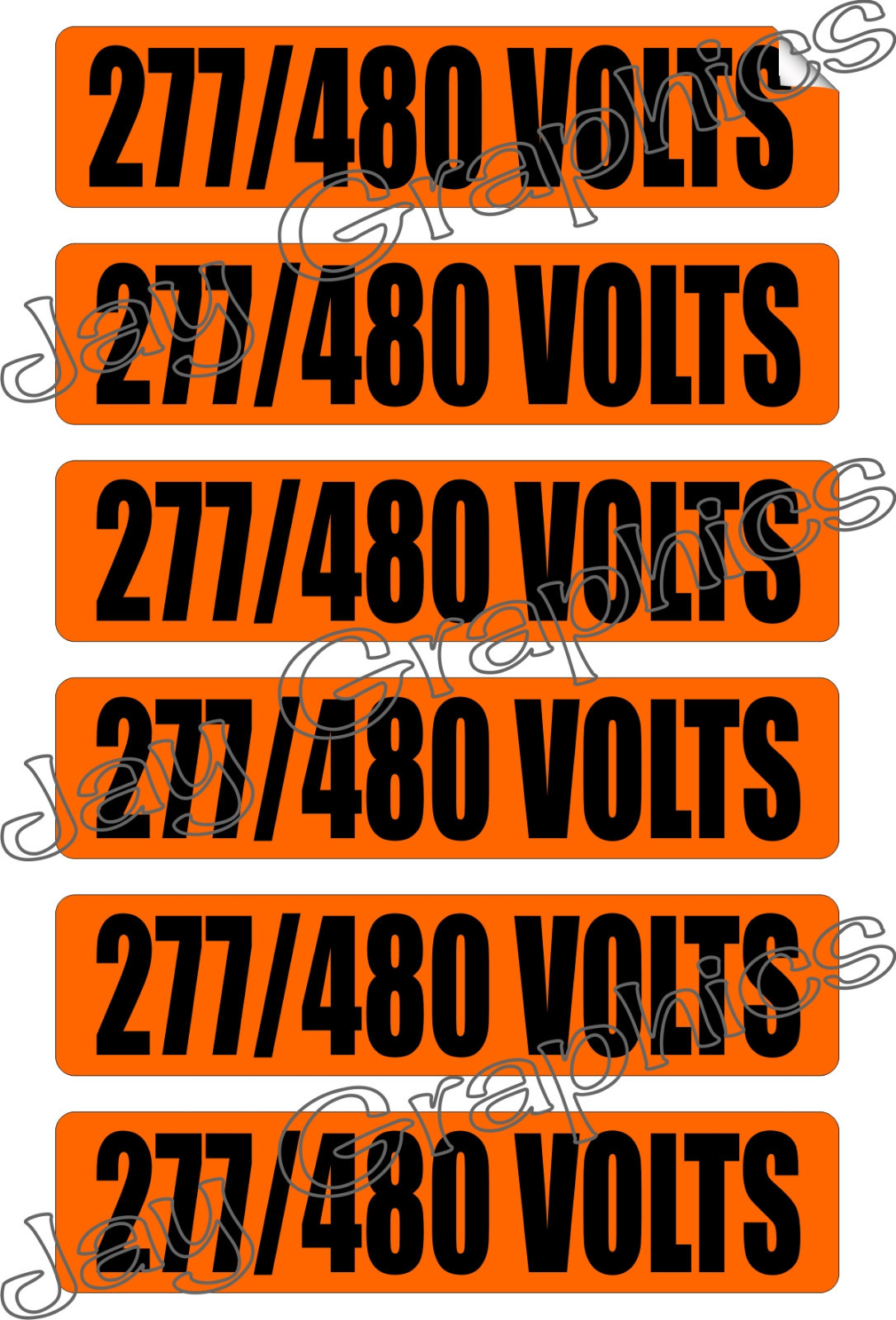 277-480 Volts Voltage & Conduit Markers | Stickers | Decals | Labels Electrical