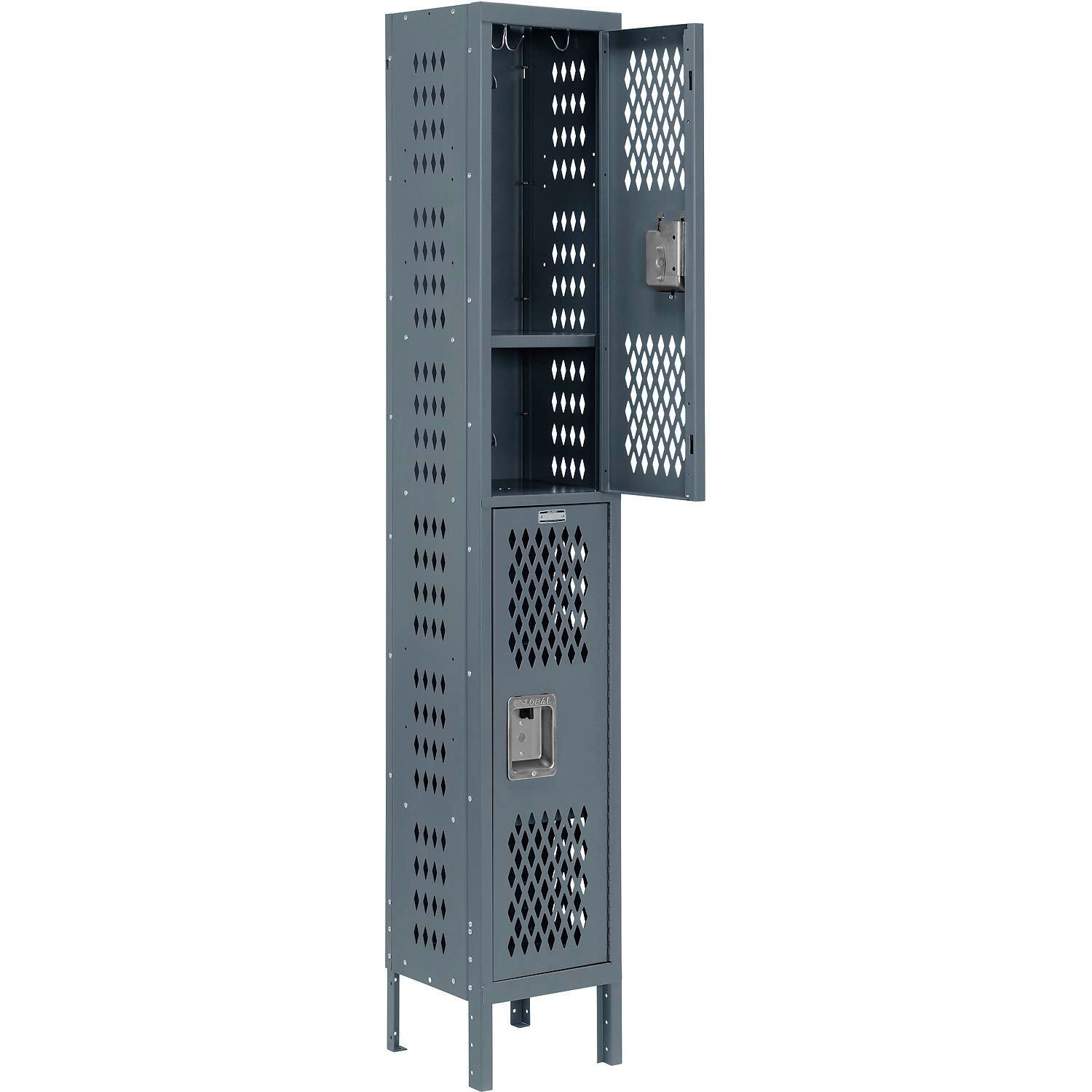 Global Industrial Infinity 2-Tier 2 Door Ventilated Locker12"Wx18"Dx36"H