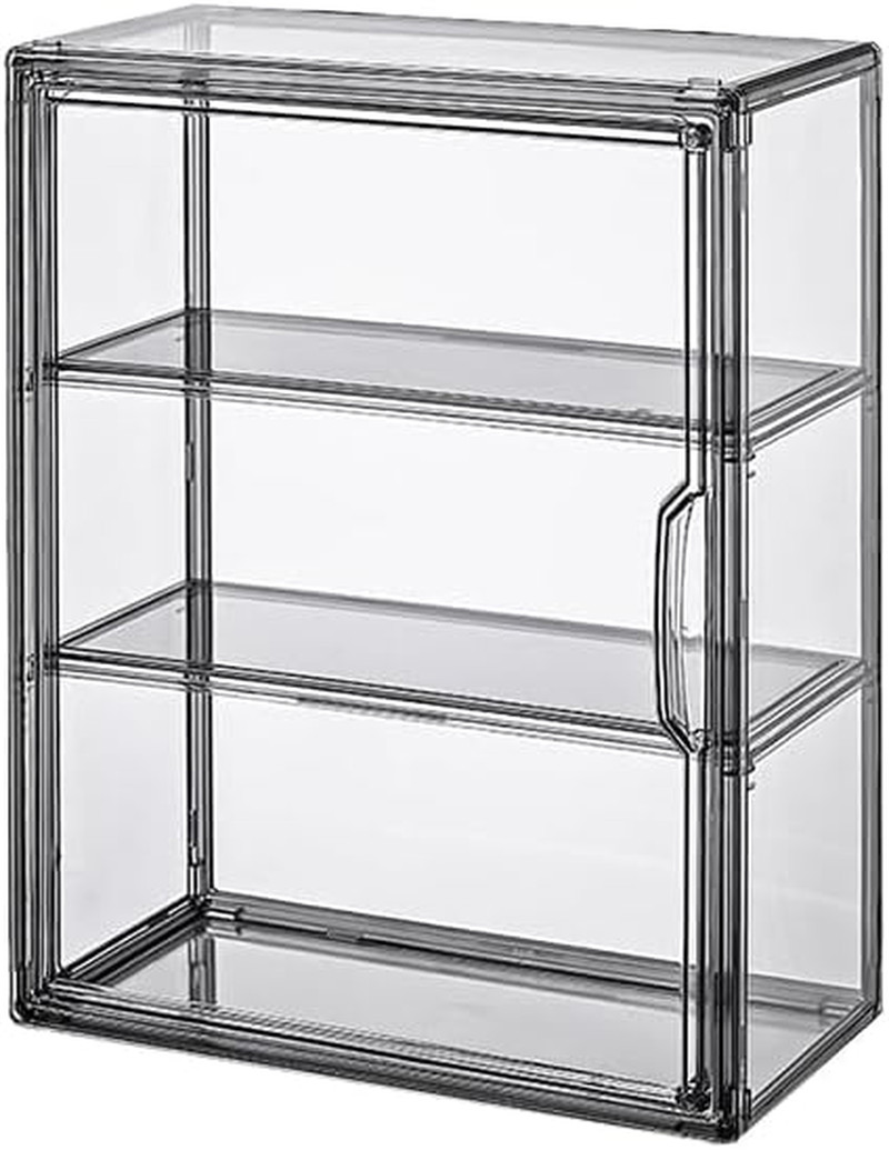 3 Tiers Acrylic Display Case with 2 Division Boards, Acrylic Storage Organizers