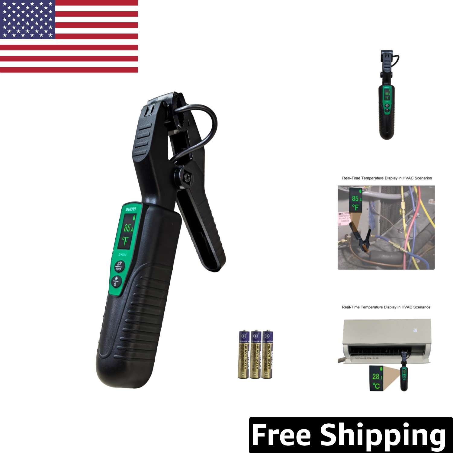 High Precision Clamp-On Thermometer - -58°F to 302°F for Refrigeration Experts
