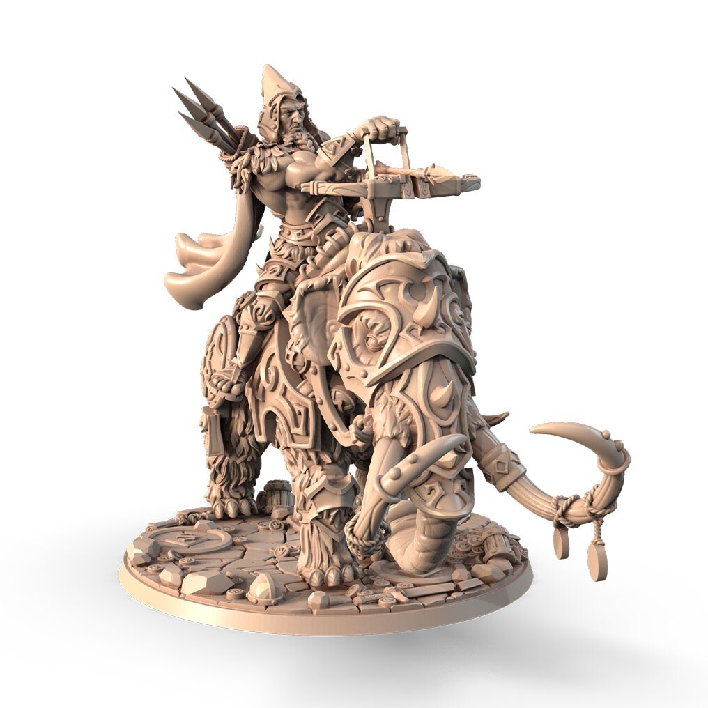 Barbarian Mammoth Rider - Crossbow - Signum Games - Fantasy Dungeons and Dragons