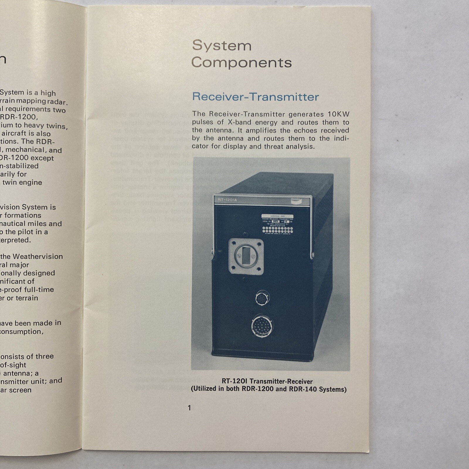 Bendix RDR-1200/140 Weathervision Systems - Pilots Handbook (AC 774)