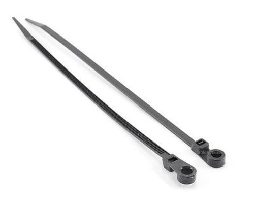 100-PACK 8" Nylon Zip Mountable Head Cable Ties/ Cord Organizer, CT-0308
