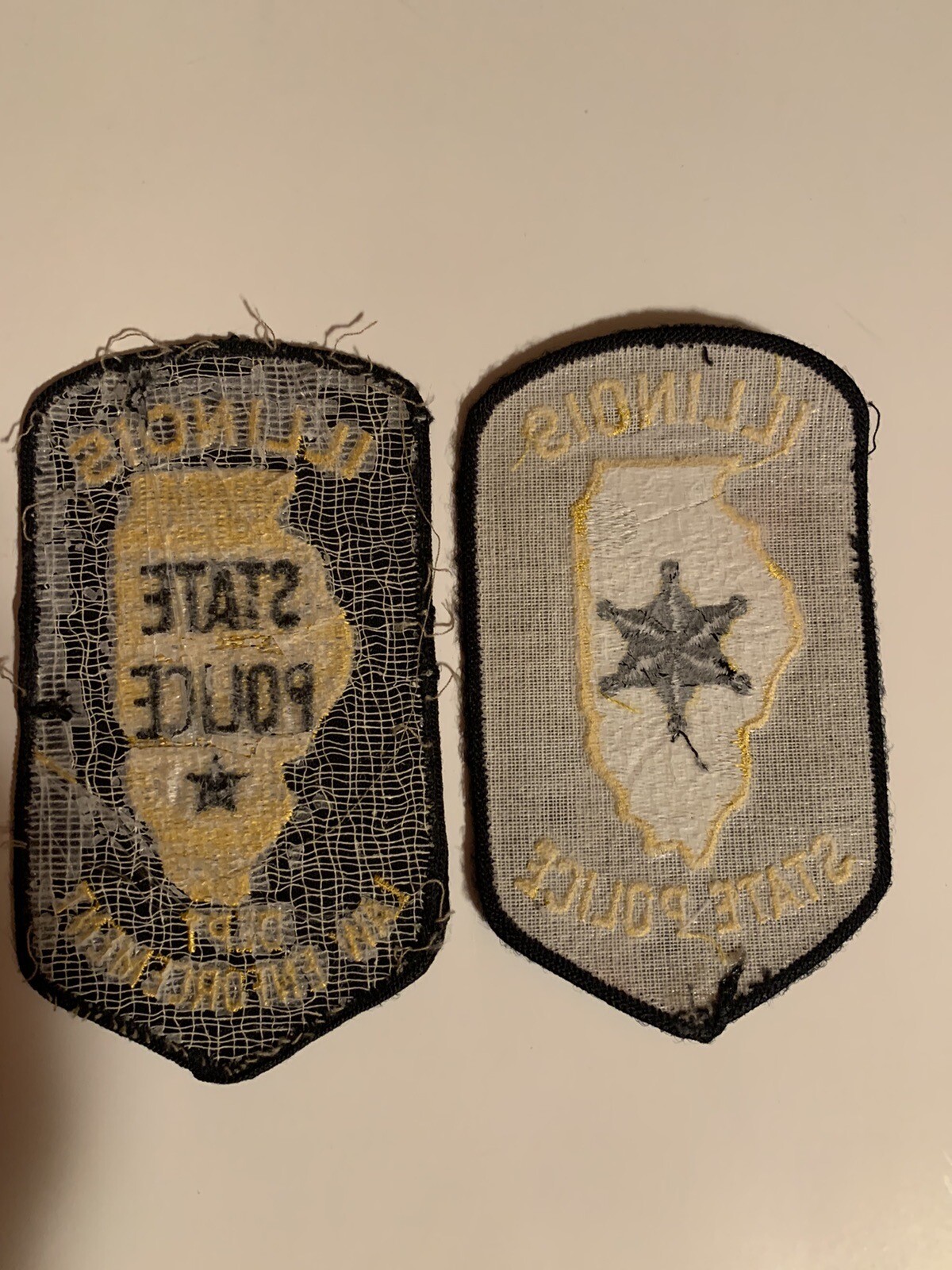ILLINOIS STATE POLICE Iron On Patch 3" x 1.75" Plus One Other Diff. Police Patch