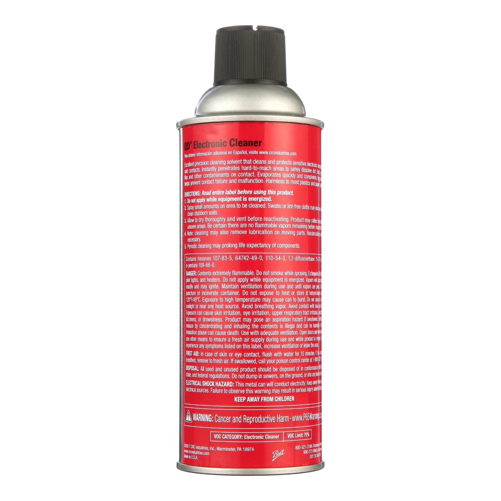 CRC Electronic Cleaner Spray, Quick Dry Aerosol for Sensitive Electronics,11 oz.