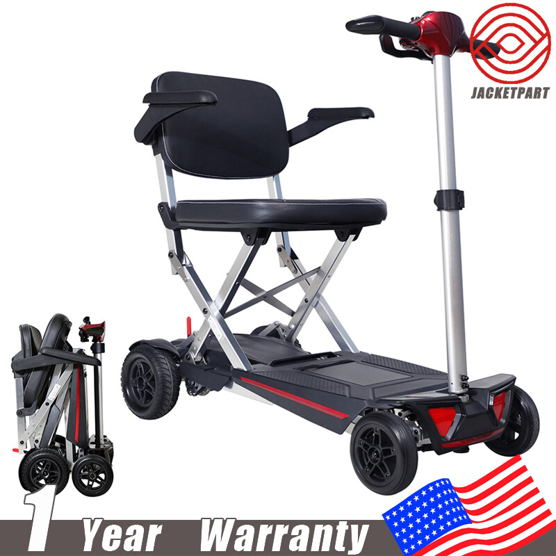 Lightweight Travel Mobility Scooter Foldable 4 Wheels 9.32miles 275 lb Capatity