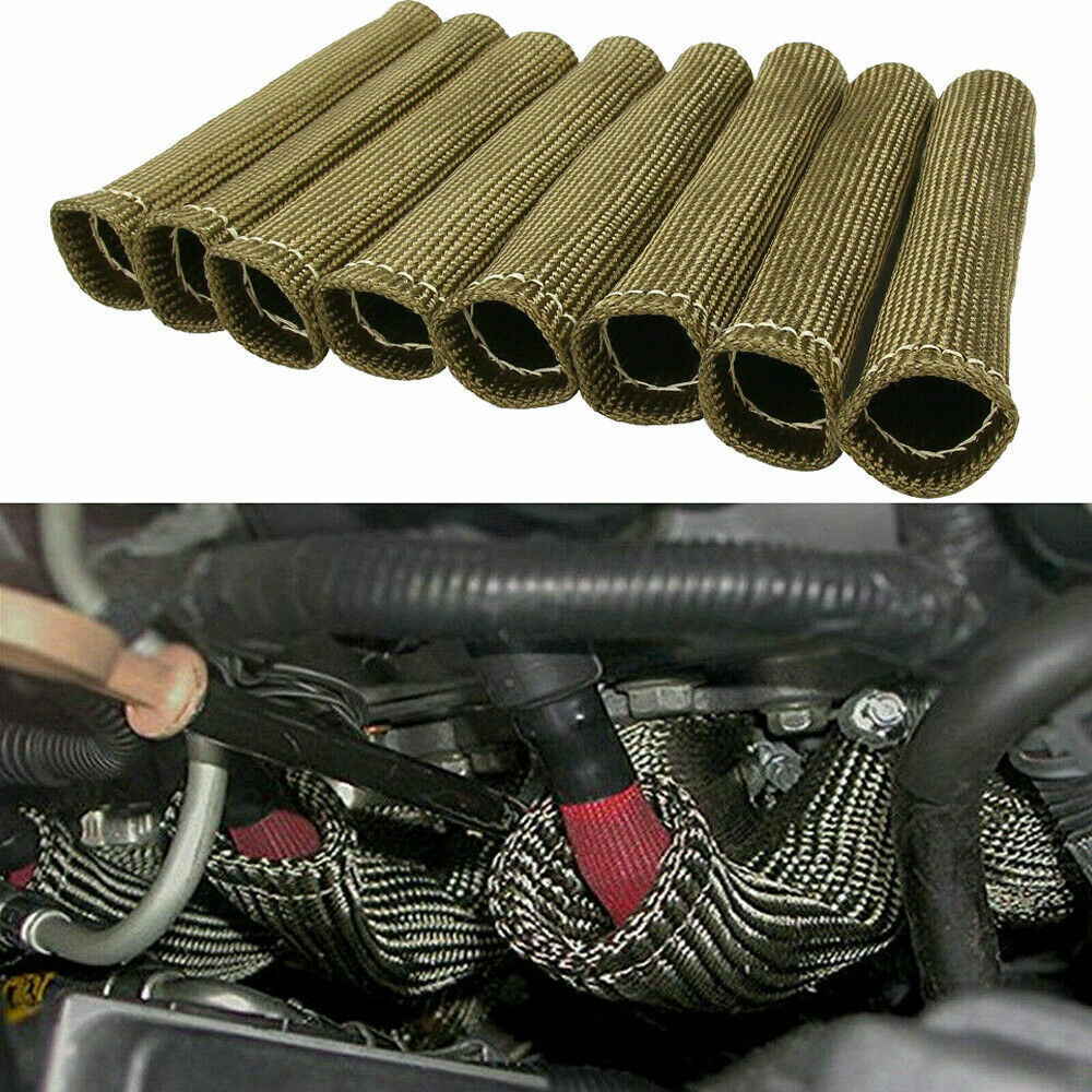 2500° High Heat Shield Engine LS Spark Plug Wire Boots Protector Sleeve Cover 8X