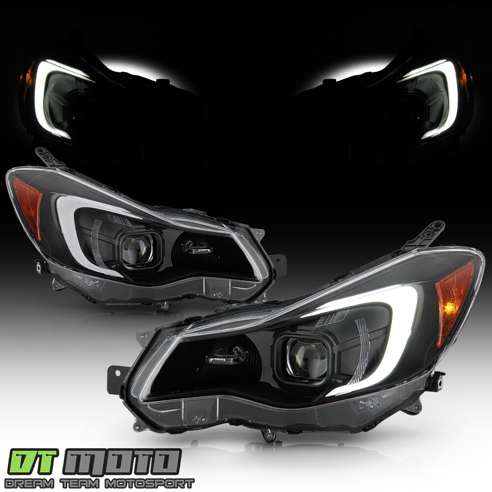 For 2012-2015 Subaru Impreza 13-16 Crosstrek Black LED Tube Projector Headlights