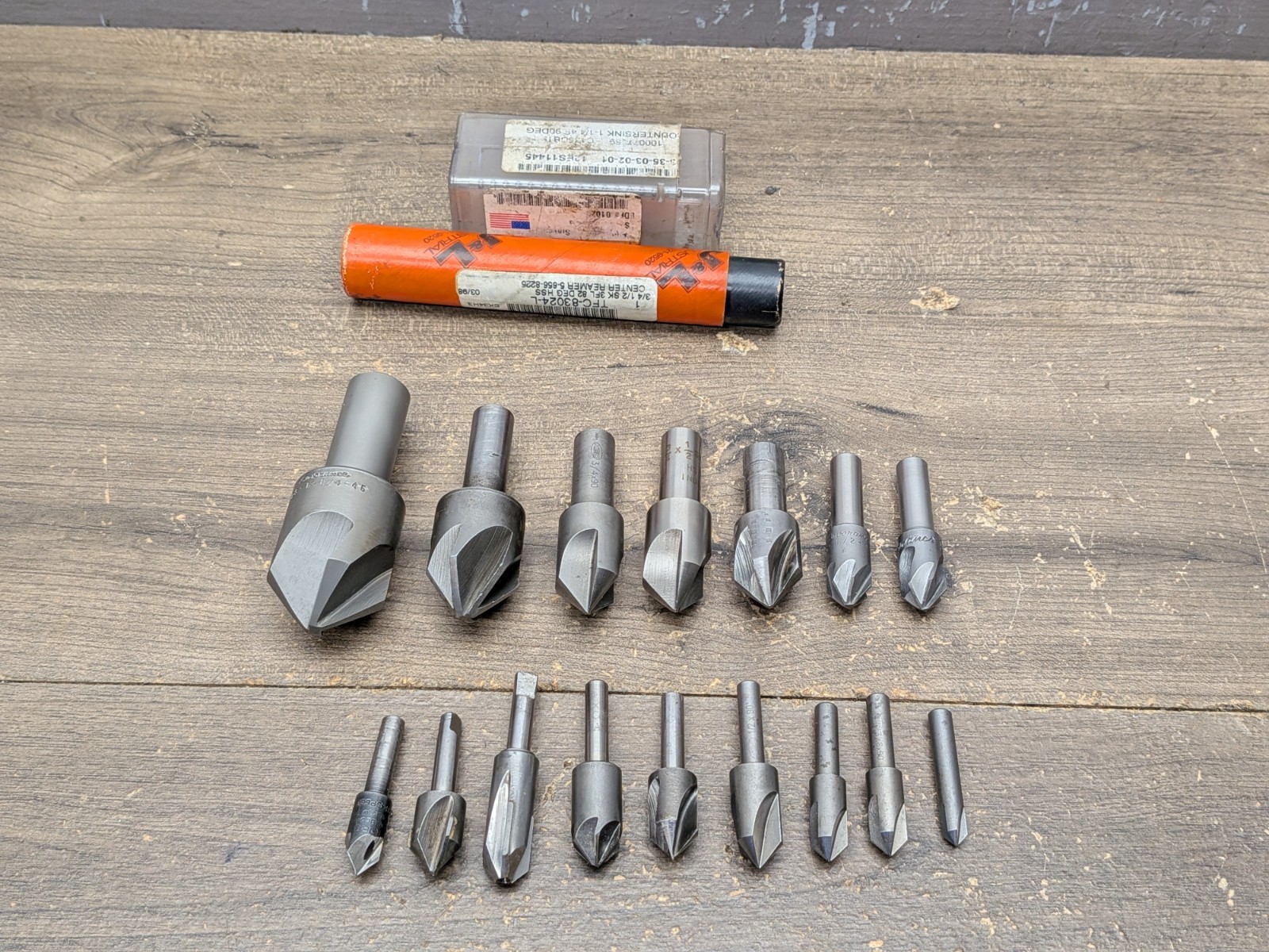 NOS SEVERANCE 1-1/4" 90°, COUNTERSINK LOT KEO, MORSE, CLEVELAND, 16PC USA MADE