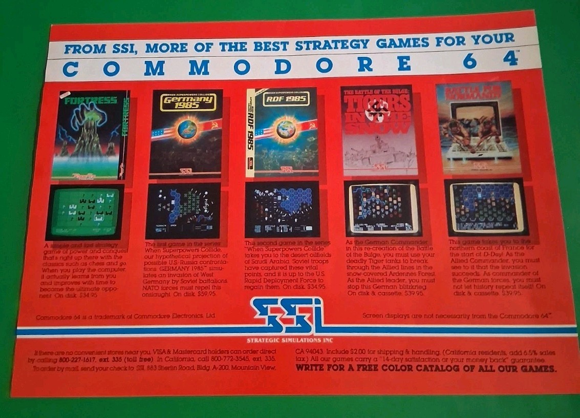 Commodore 64 Computer Games Vintage Print Ad 8x11  1980s