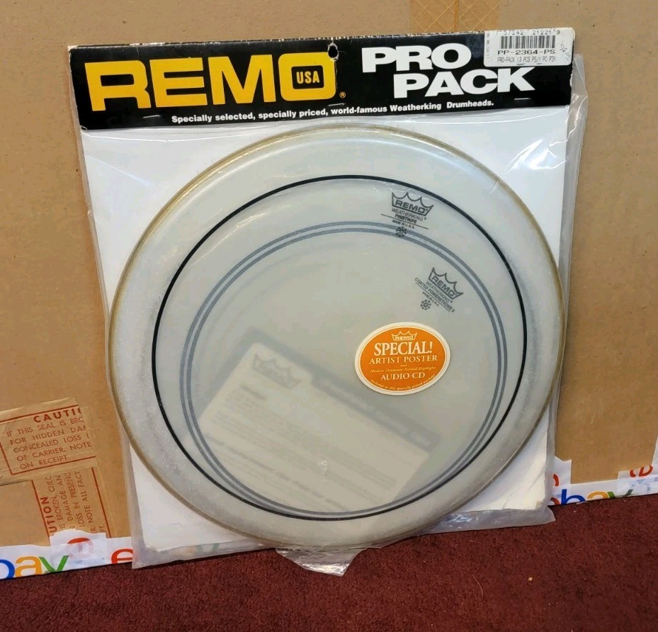 Remo 4 Pro Pack Drum Heads PP-2364-PS New 12, 13, 16 Clear Pinstripe 14 Powrstrk