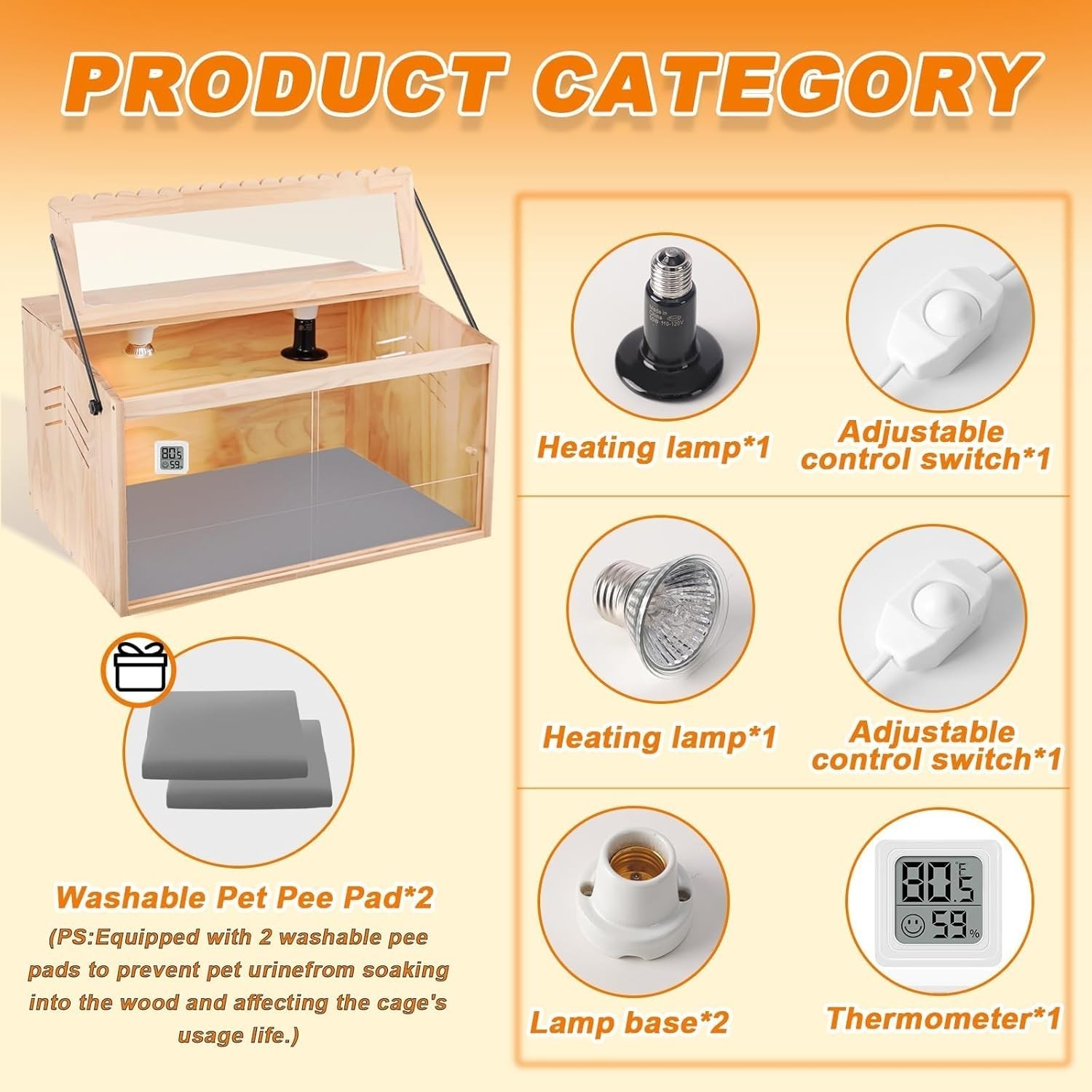 Chick Brooder Box, Brooder Box for Chicks, Pine,Quail Cage, Duck Brooder, Quail