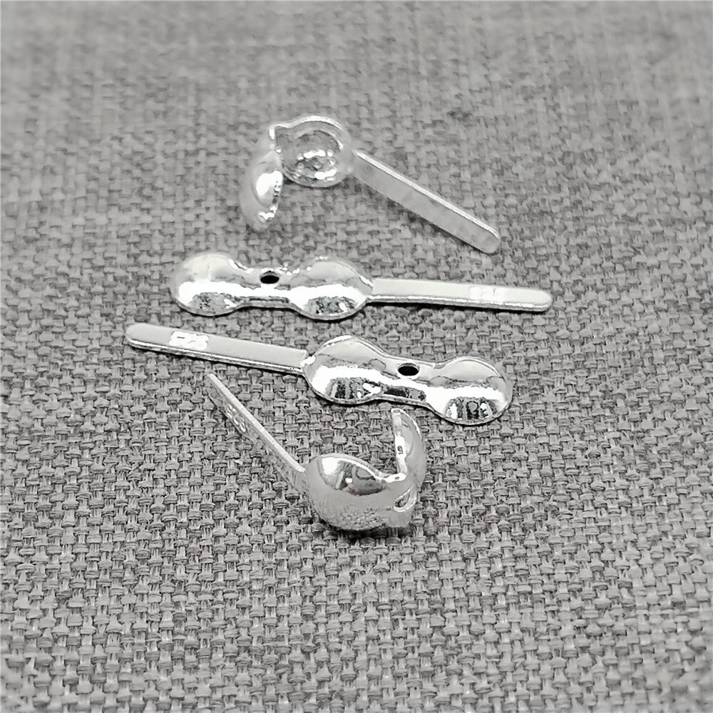 10 Sterling Silver Clamshell Bead Tips Fold Over Crimp Cover Ends