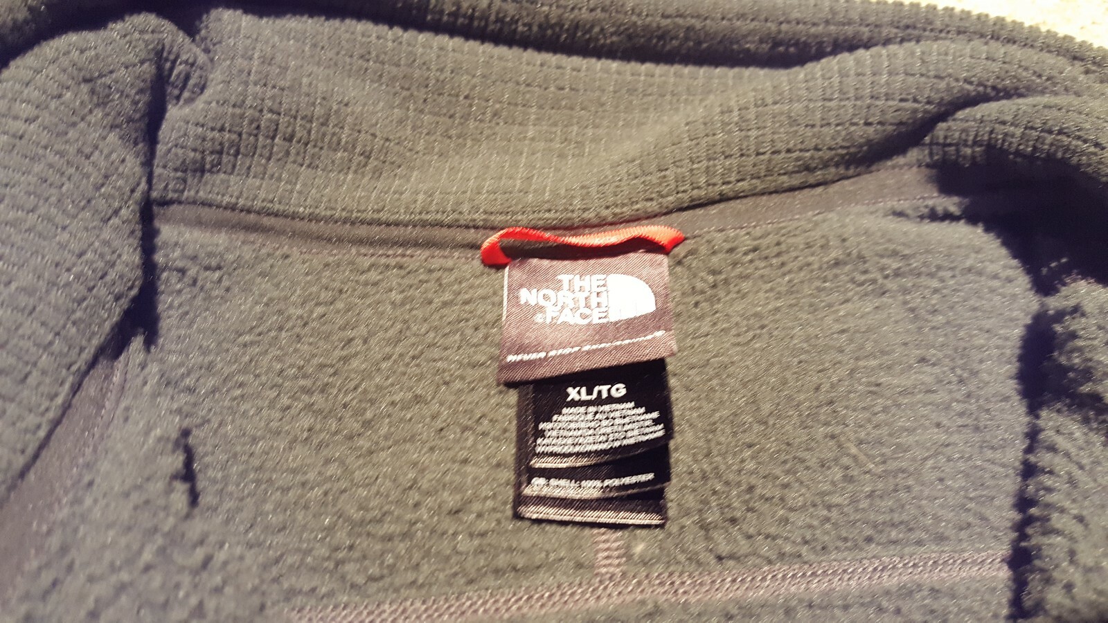 MENS NORTHFACE FLEECE LINED HALF ZIP MOCK PULLOVER X-LARGE, CHARCOAL GREY
