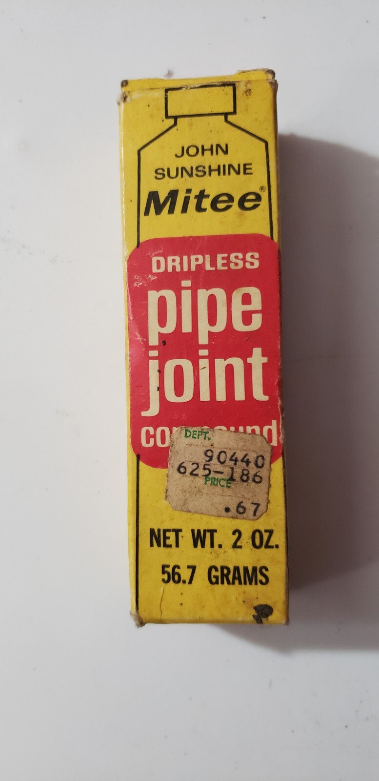 Vintage John Sunshine Mitee Dripless Pipe Joint Compound with box