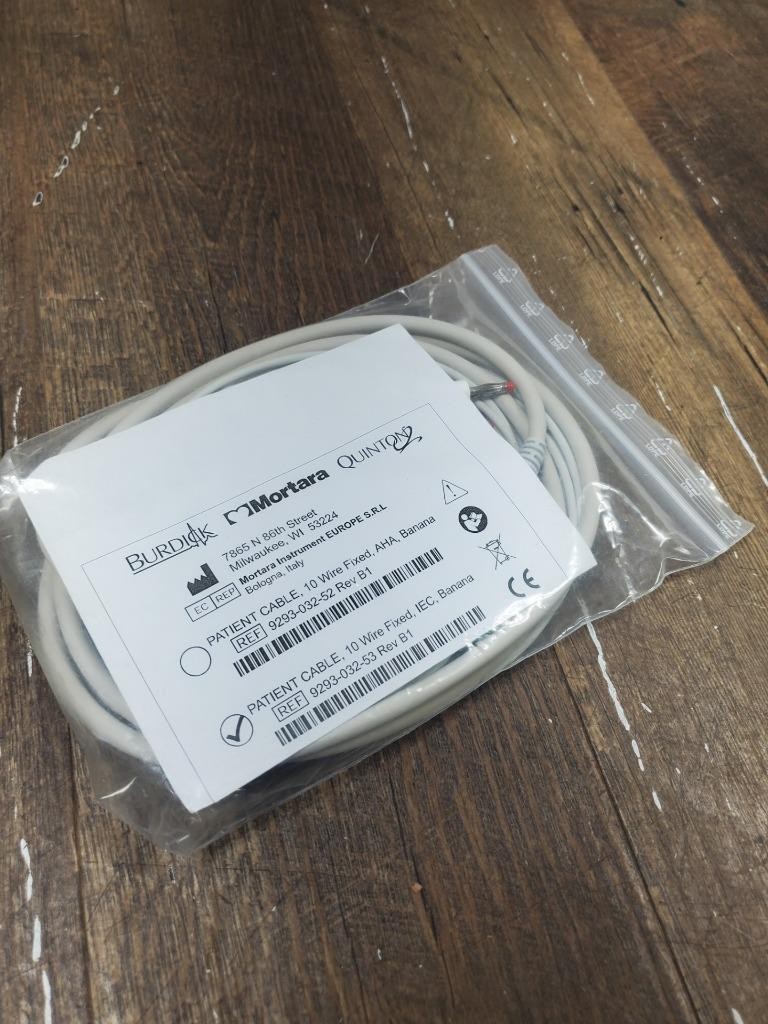 Y81 ♻ Mortara PATIENT CABLE 10 Wire Fixed, IEC, Banana REF 9293-032-53 Rev B1 ♻