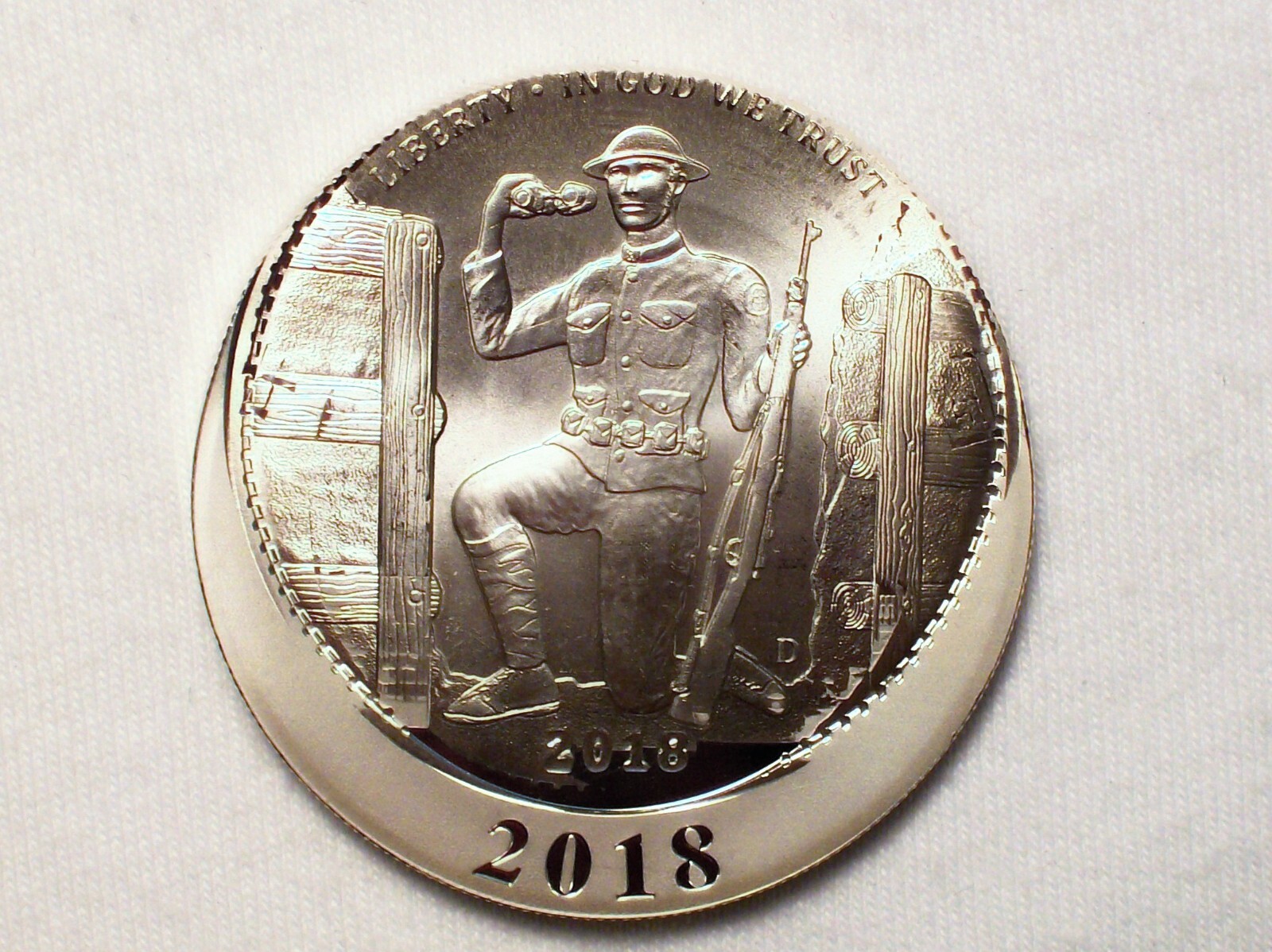 Daniel Carr - 2018 WW1 Solder Medal - Overstrike on 2018 Silver Panda