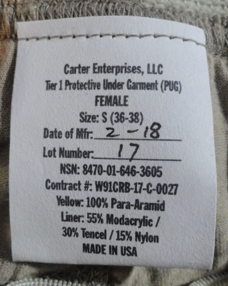 TIER 1 PROTECTIVE MILITARY GRADE PUG UNDERGARMENT SHORTS NO INSERTS FEMALE S