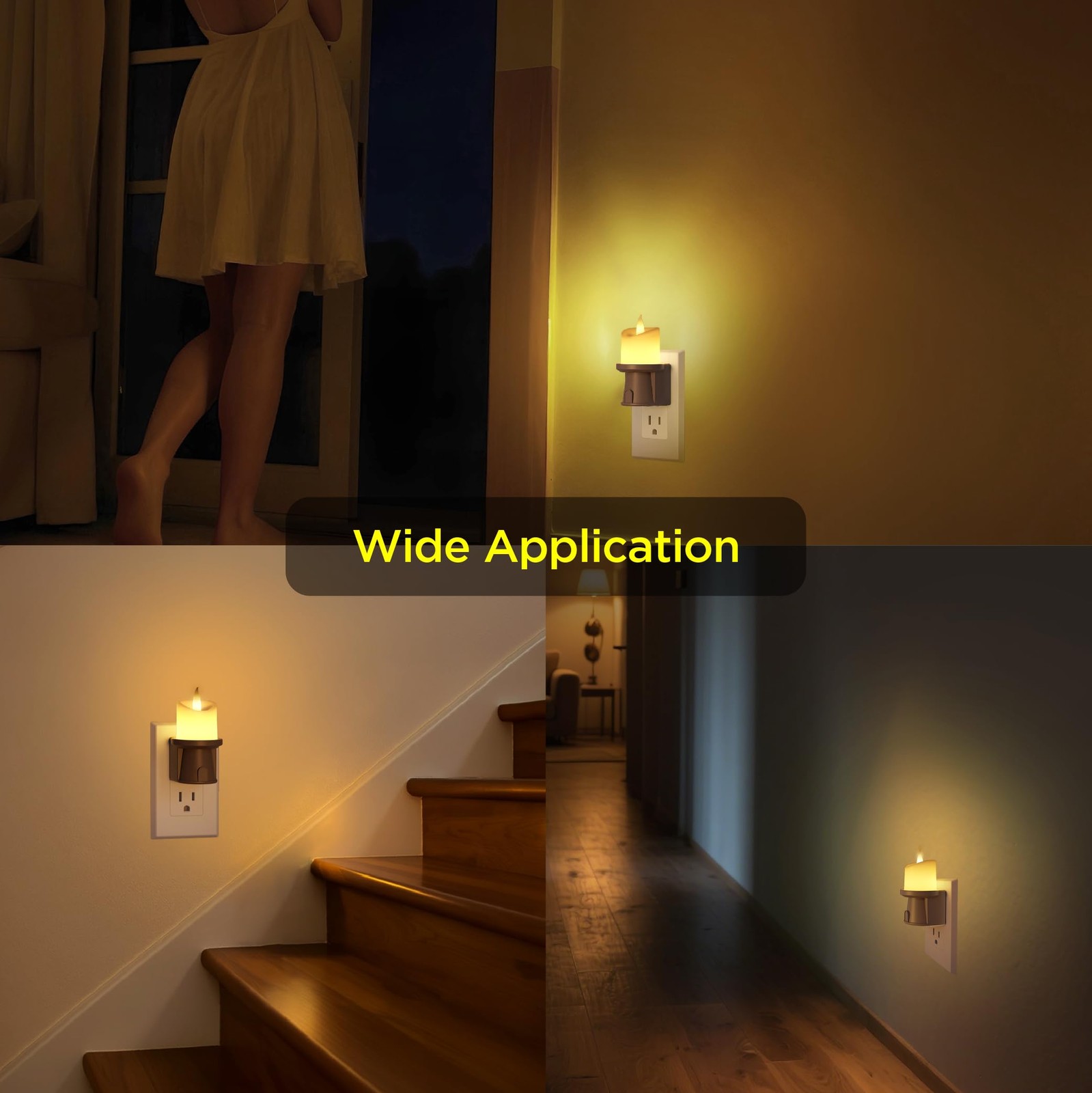 2 Pack Plug In Night Light Dusk to Dawn Sensor Remote Timer Bronze