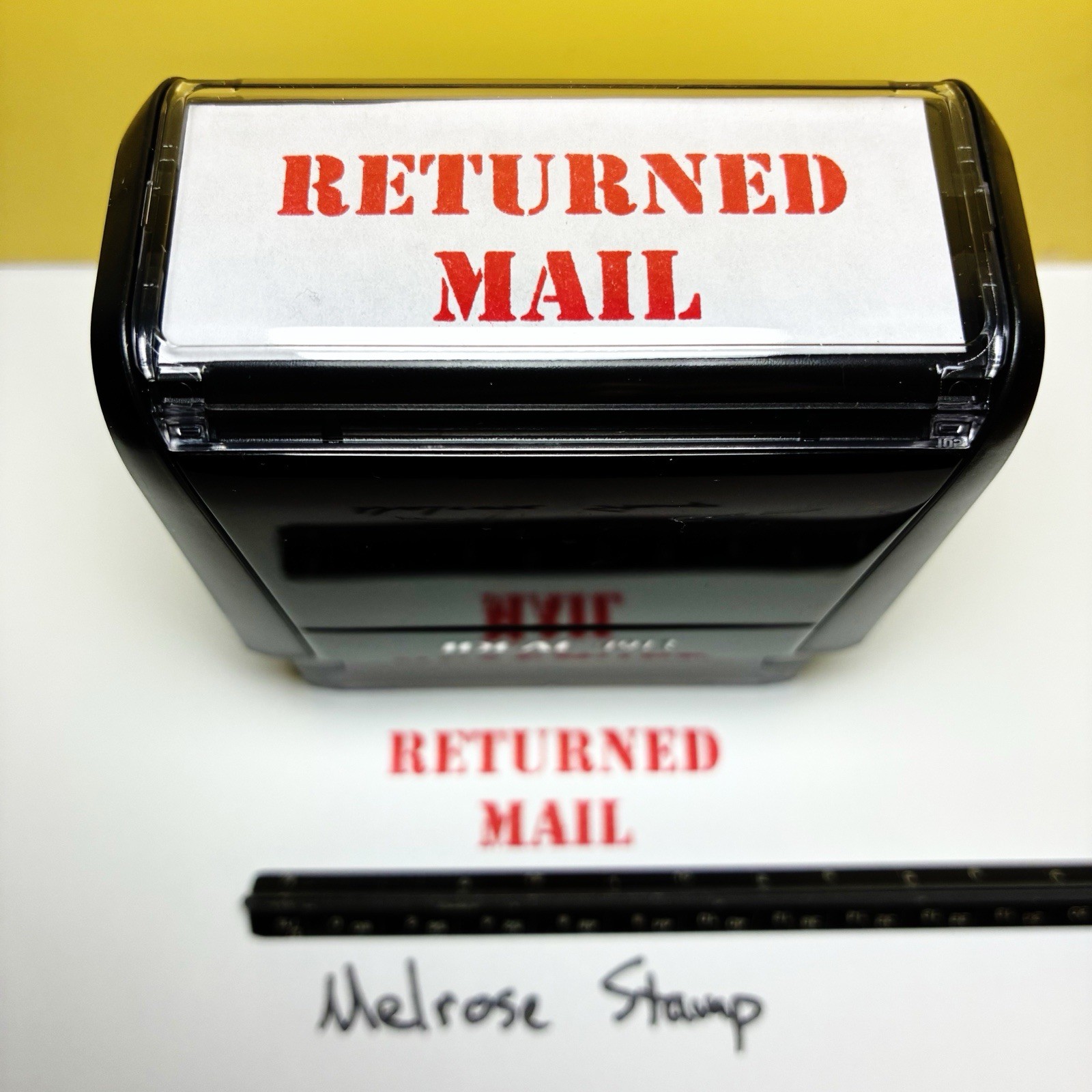 Returned Mail Rubber Stamp Red Ink Self Inking Ideal 4913