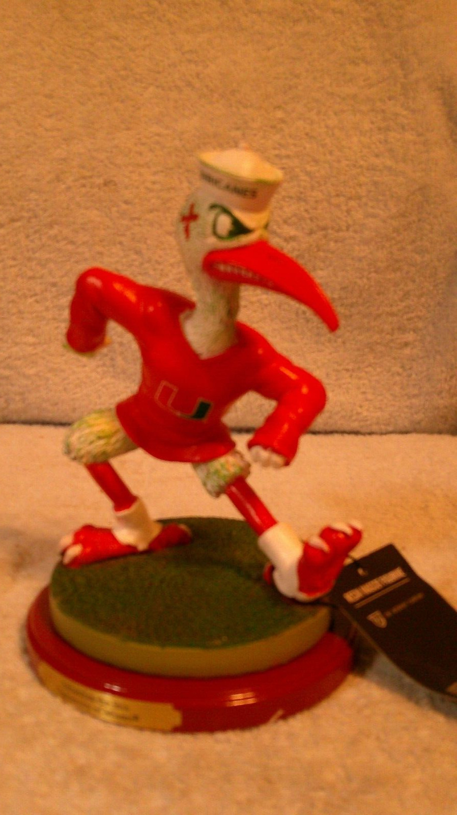 University Of Miami Florida Hurricanes Sebastian the Ibis Mascot Figurine 7.5"