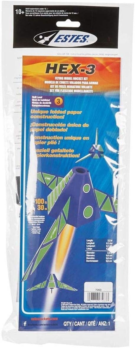 Estes 7263 Flying Model Rocket Kit Hex-3 EST7263