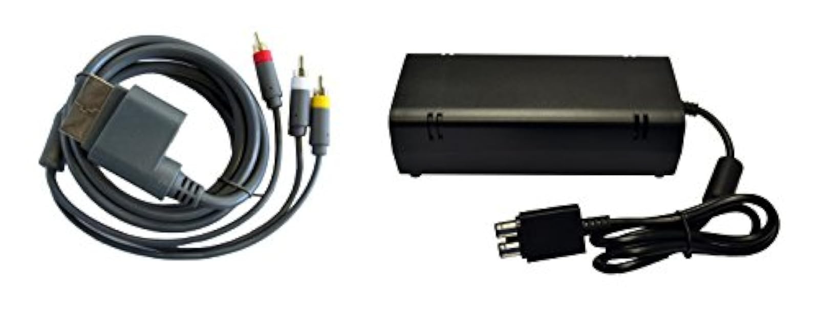 Lot Of 10 Each Xbox 360 Slim Parts Bundle Power Adapter And AV Cable Xbox 360