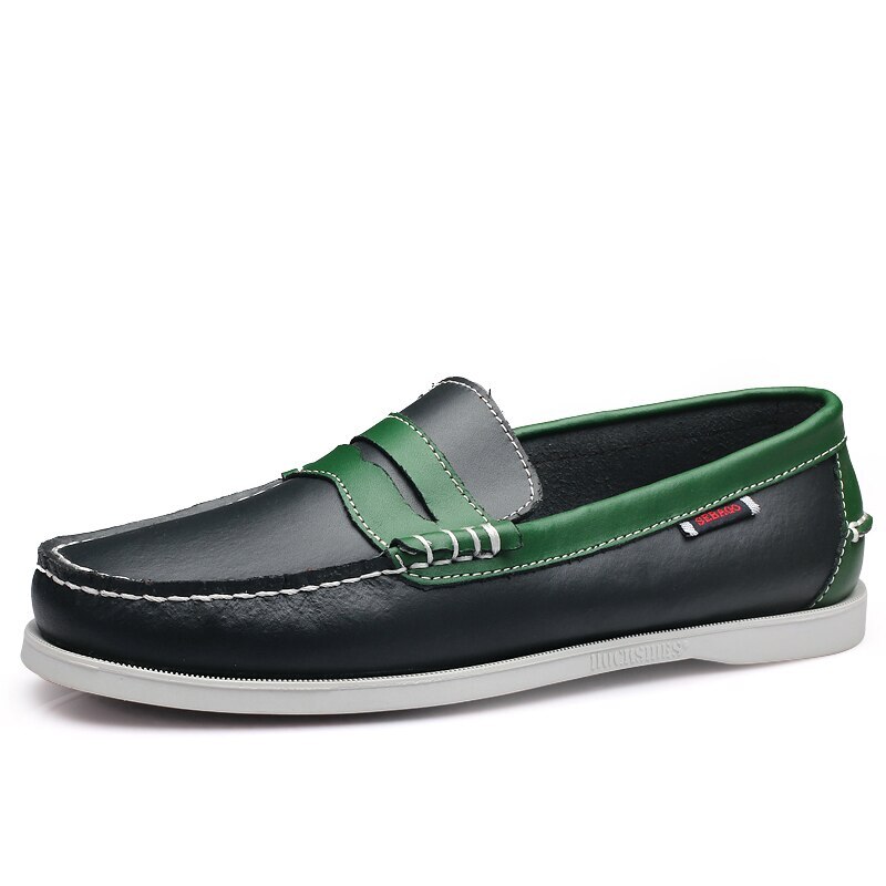 Genuine Leather Mens Comfortable Casual Boat Shoes Fashion Loafers Driving Shoes