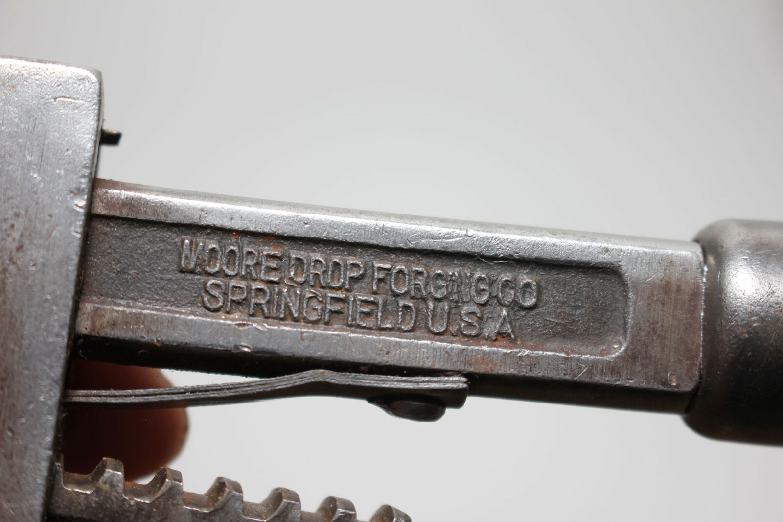 Vintage MORCO No 10 Stillson Pipe Wrench Moore Drop Forging Co. Springfield USA
