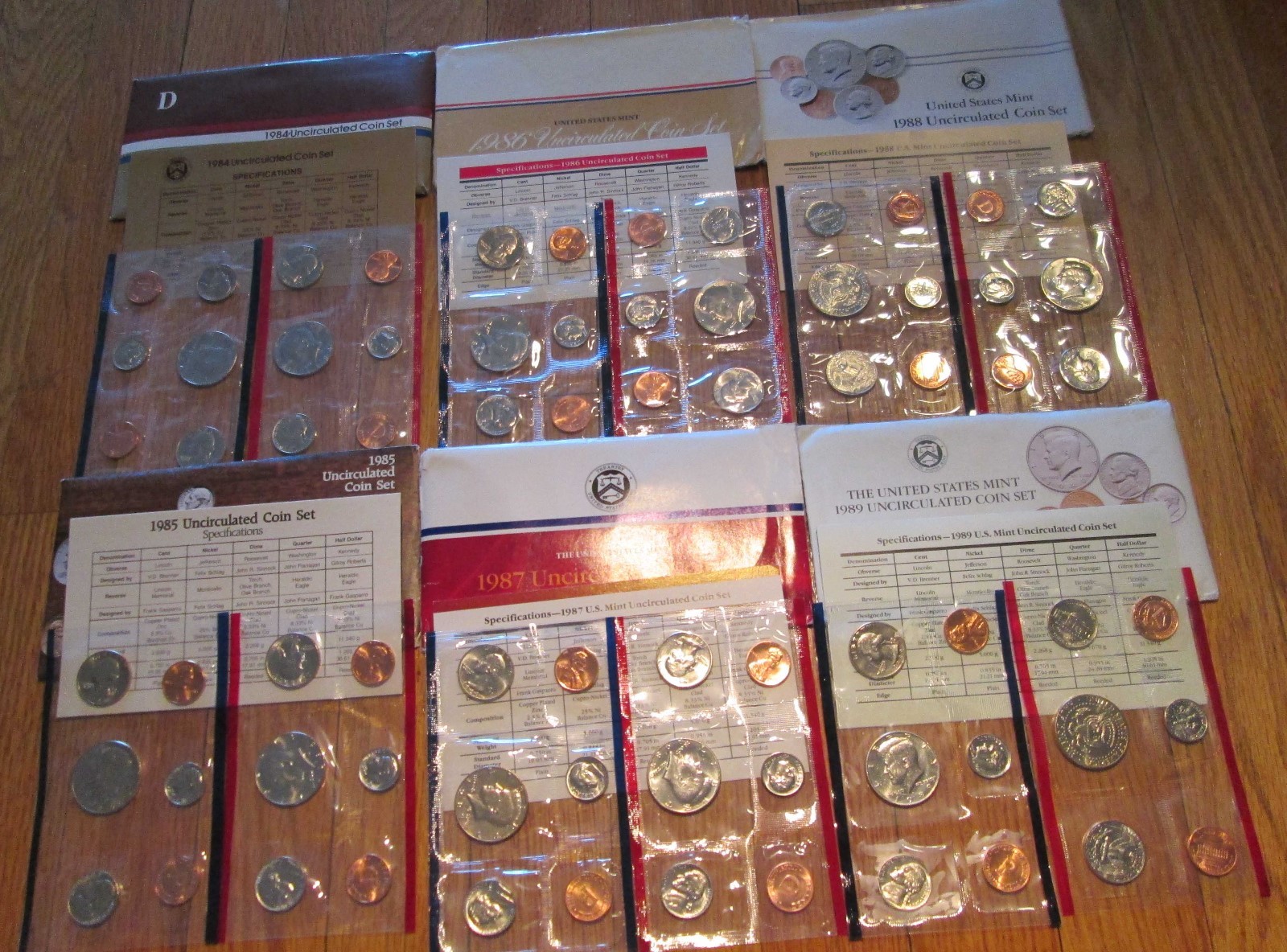 1968 - 2007 Mint Sets U.S. Mint 38 Sets P & D Uncirculated Mint Set Box and COA