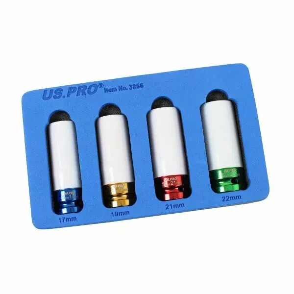 US PRO Alloy Wheel Nut Thin Wall DEEP Impact Socket Set 1/2" Drive 17mm - 22mm