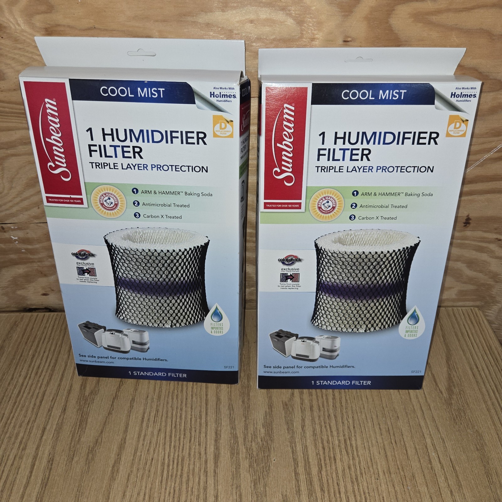 SUNBEAM SF221 Coolmist Humidifier Filter Holme Triple Layer Protection 2 Filters