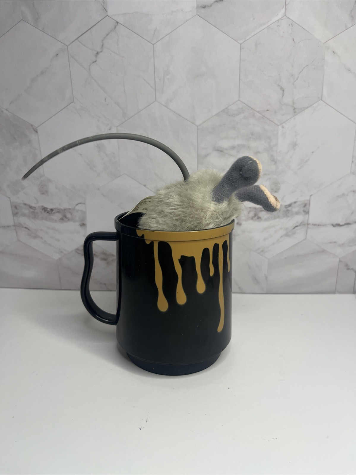 Vintage Dan Dee Animated Rat Mouse In Coffee Mug Halloween Prop