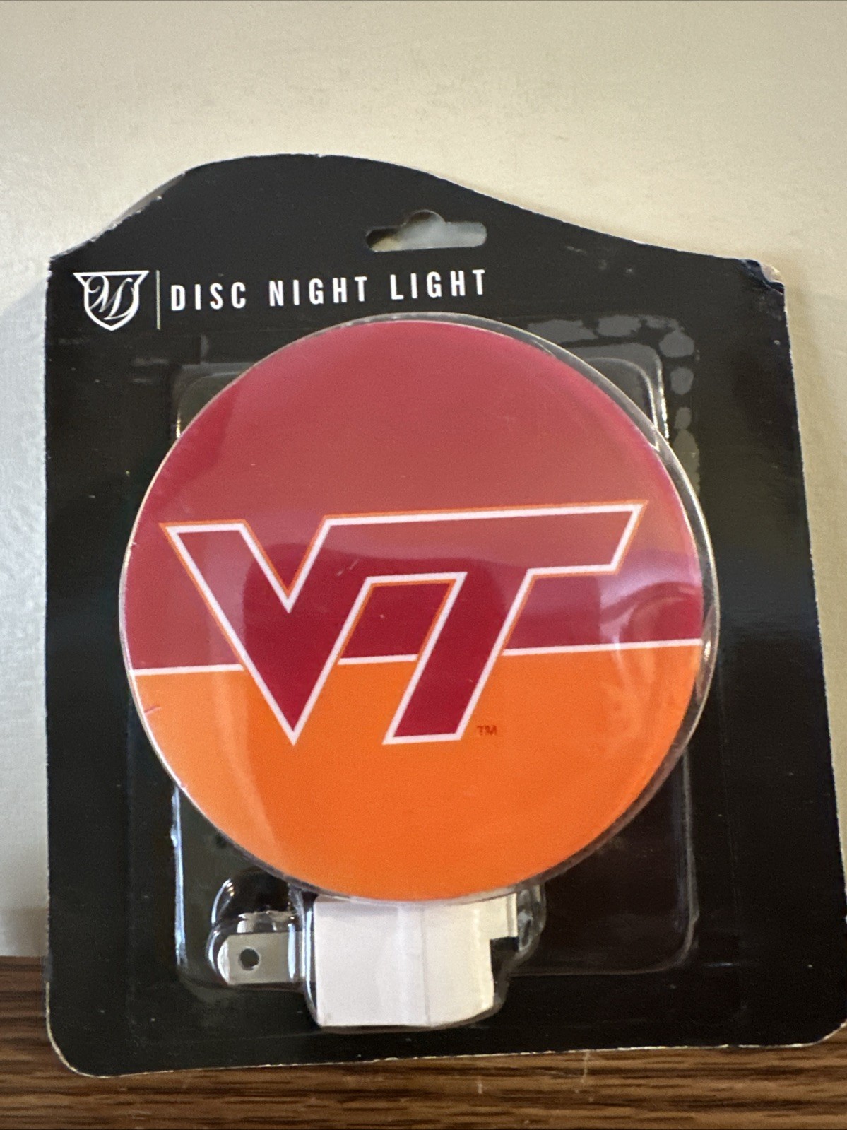 The Memory Company Virginia Tech VT Disc Night Light Plug-In Indoor UL Listed