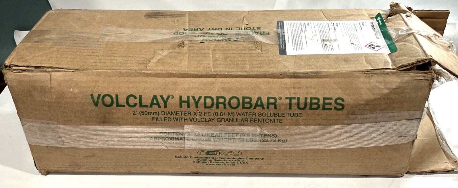Volclay Hydrobar Tubes 2" Dia. X 2' Water Soluble Volclay Granular Bentonite