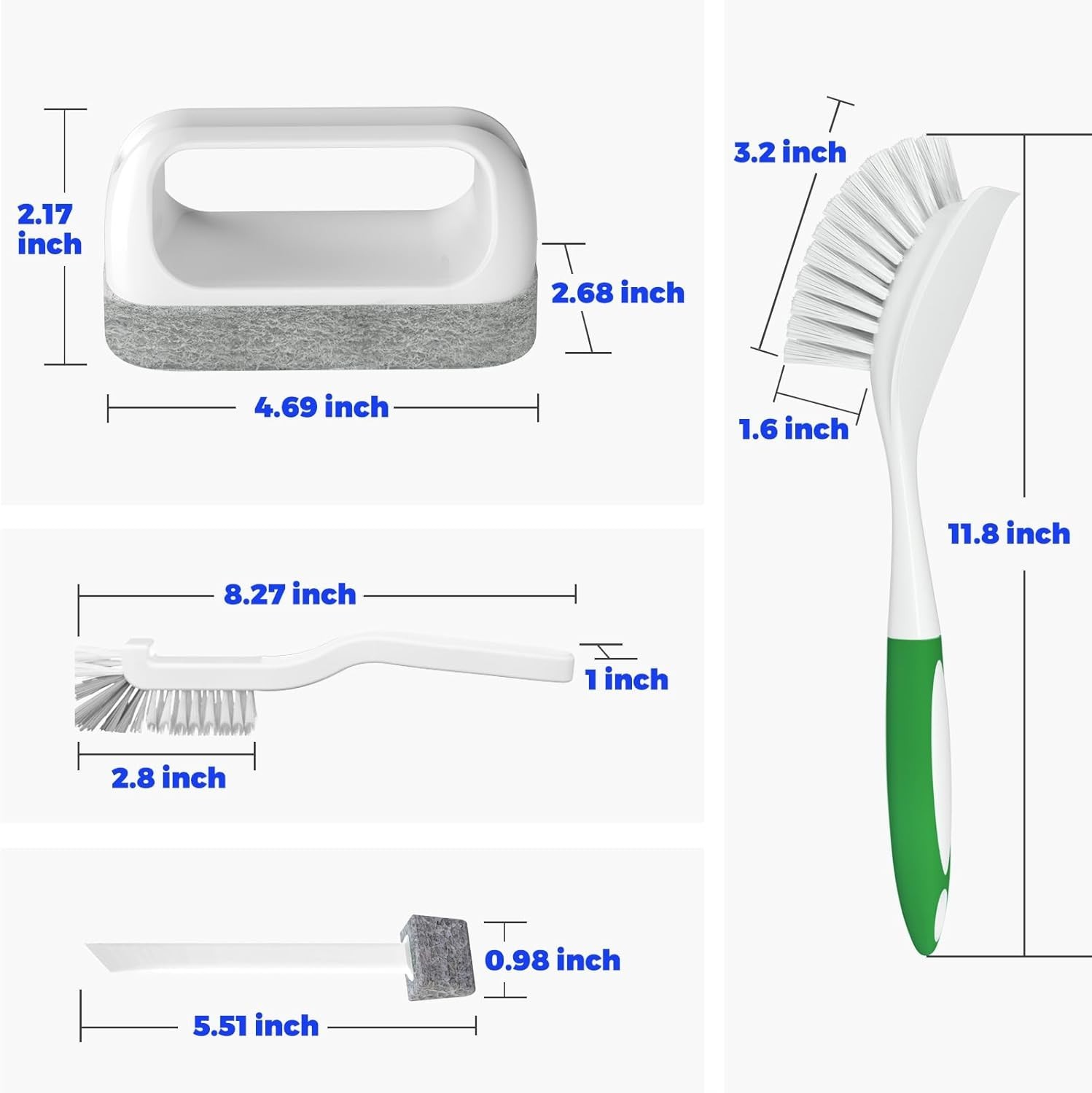 6 Pack Dish Brush with Handle Kitchen Cleaning Brush Set for Pot, Pan, K