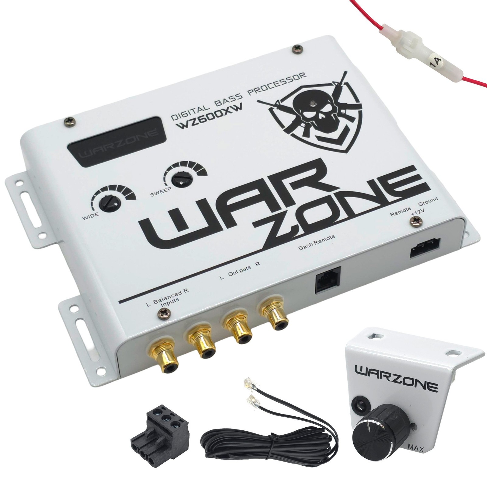 Warzone WZ600XW Digital Bass Processor with Remote & RCA Inputs for Car Audio