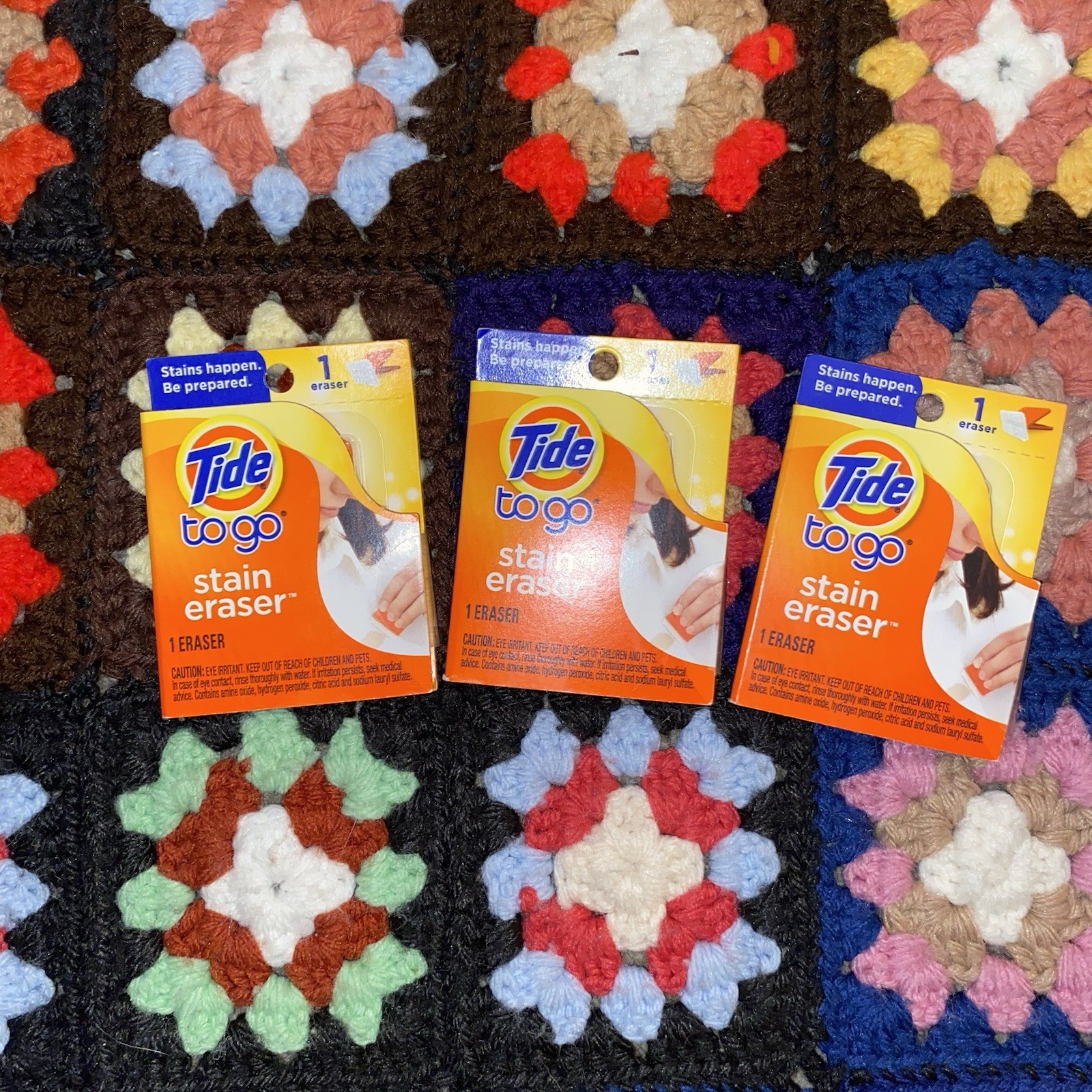 Tide To Go Stain Eraser Remover Pads 3 Packs Of 1 Discontinued New Sealed P&G