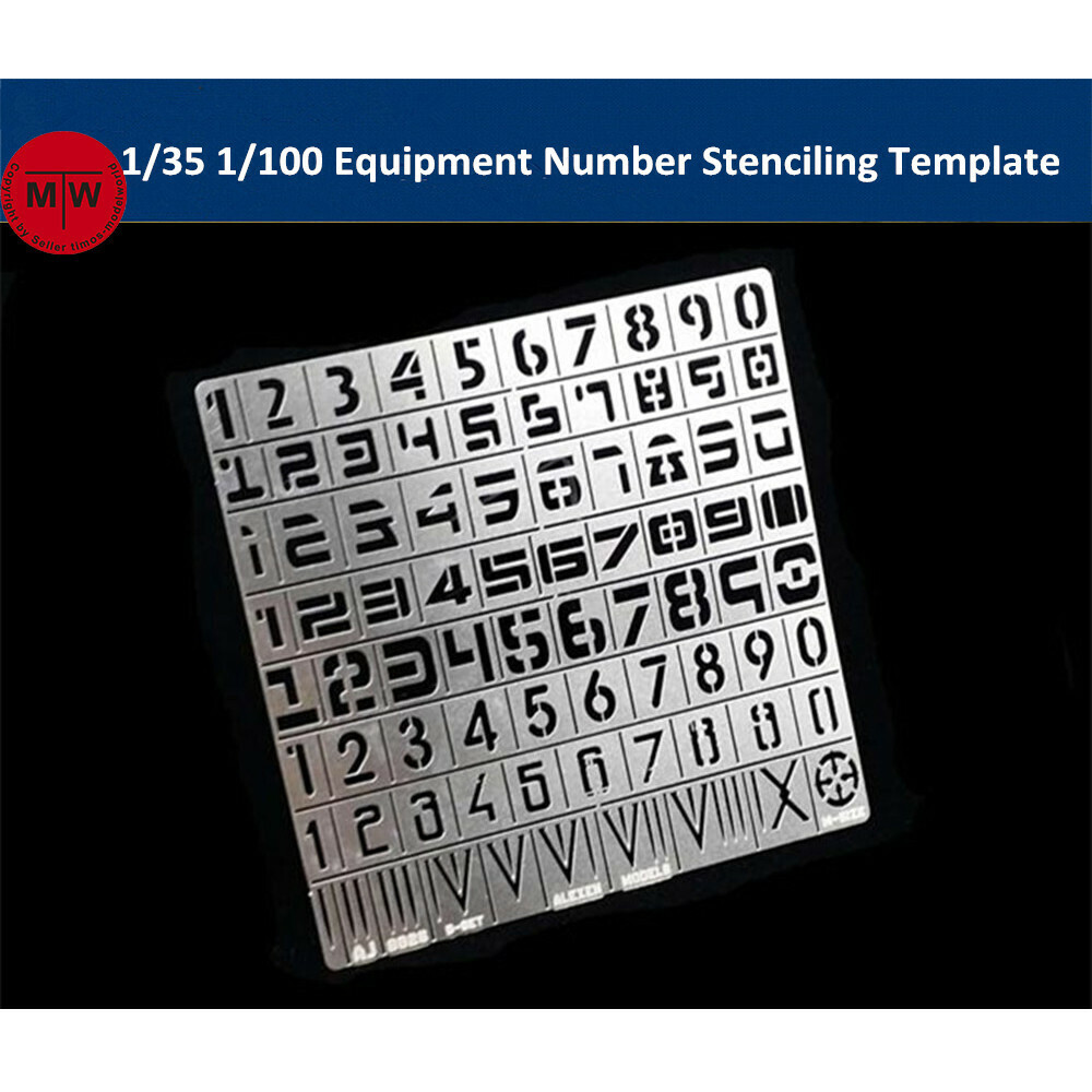 1/35 Equipment Number Stenciling Template Leakage Spray Plate for Assembly Model