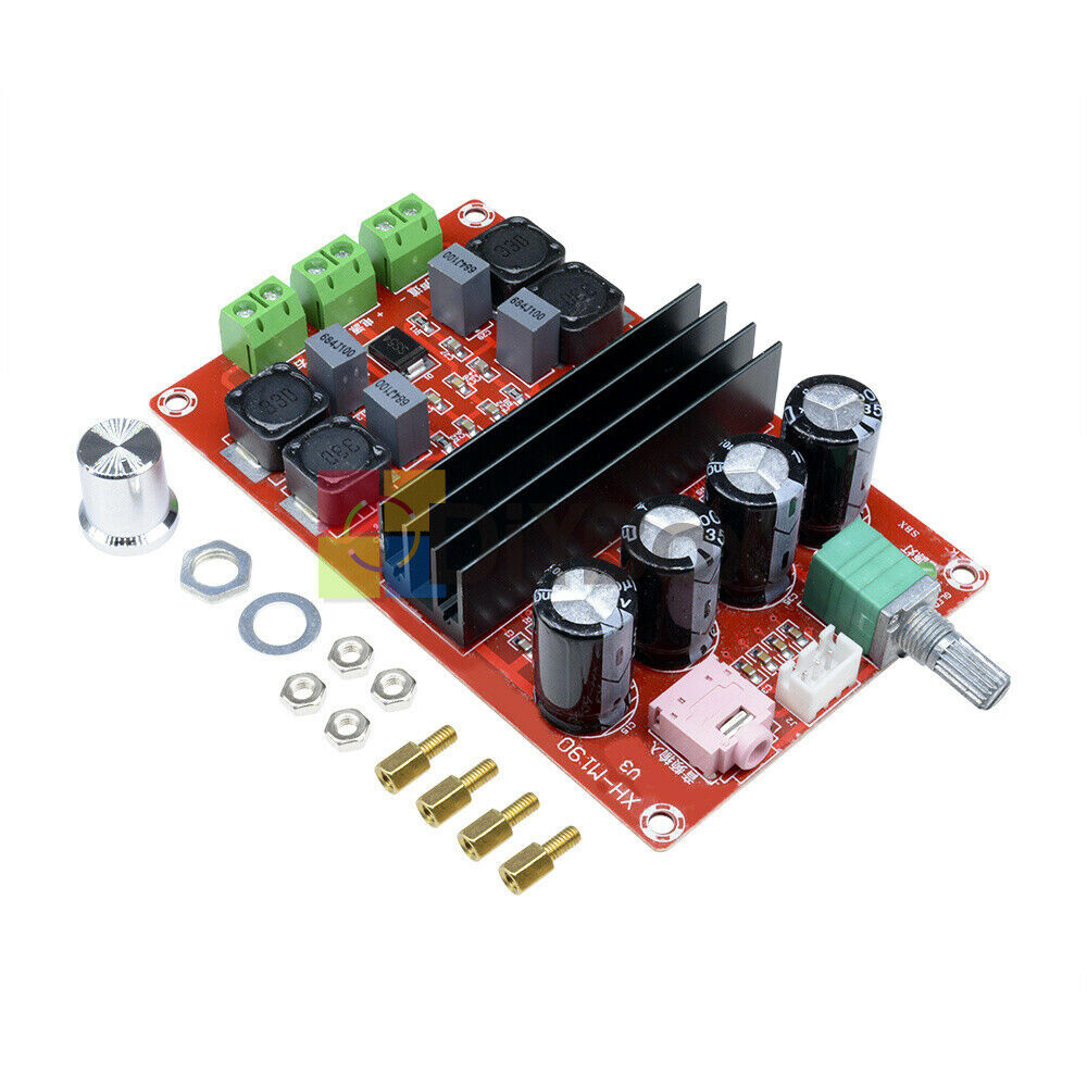 2X100W 12V-24V TPA3116 100W+100W D2 Dual Channel Digital Audio Amplifier Arduino