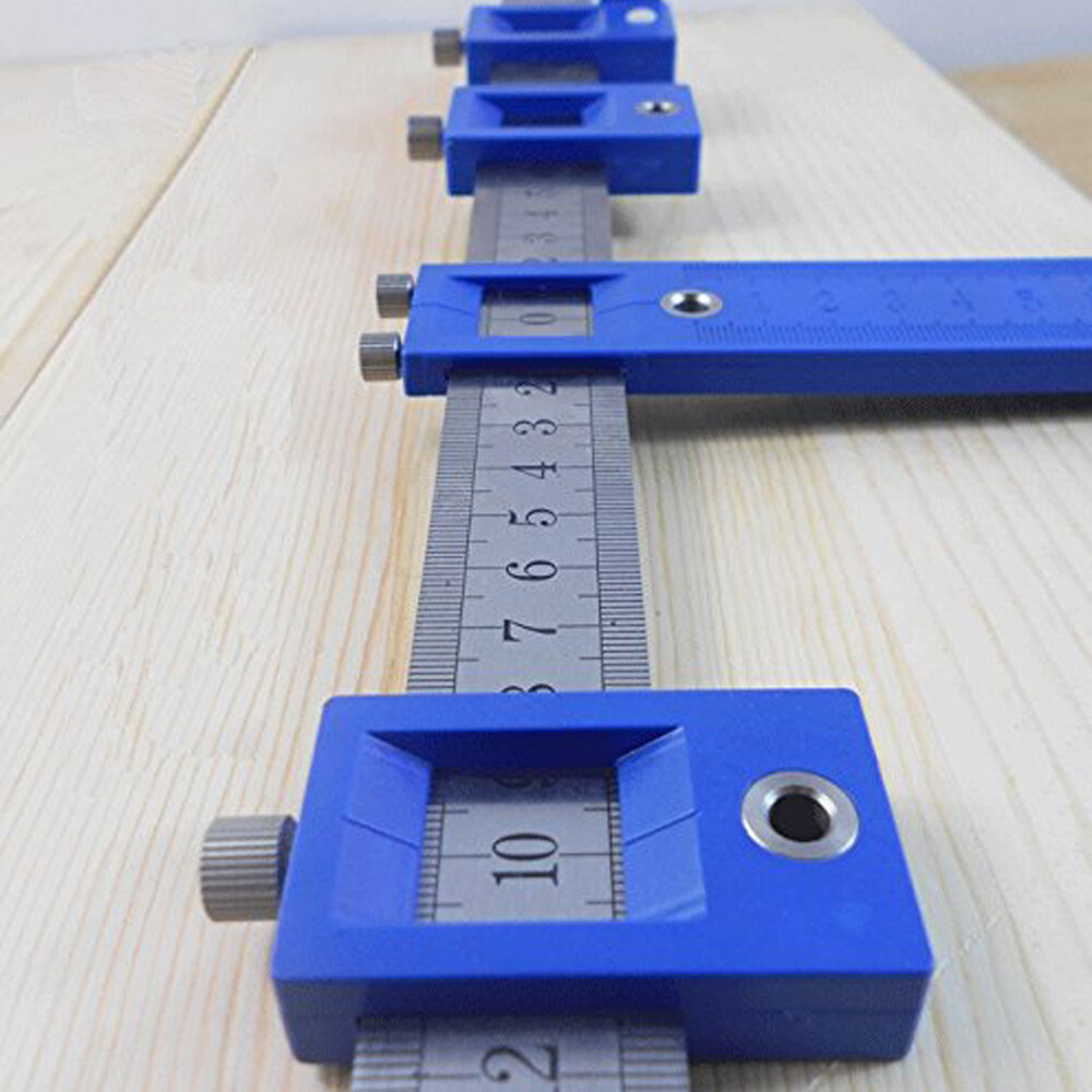 Adjustable Guide Punch Locator Tool Drill Sets Jig Drawer Pull Wood Drilling DIY
