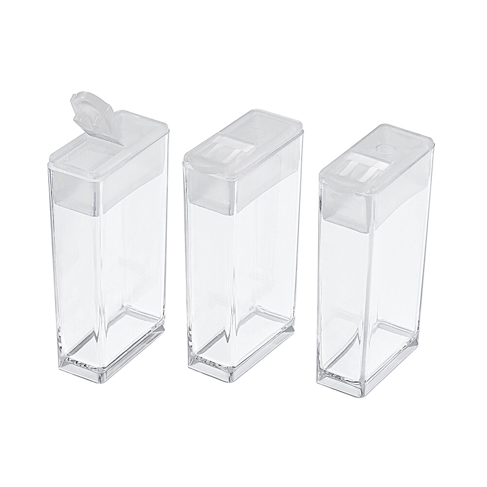 100 Pcs Rectangle Plastic Bead Containers Flip Top Bead Storage Box 5x2.7x1.2cm