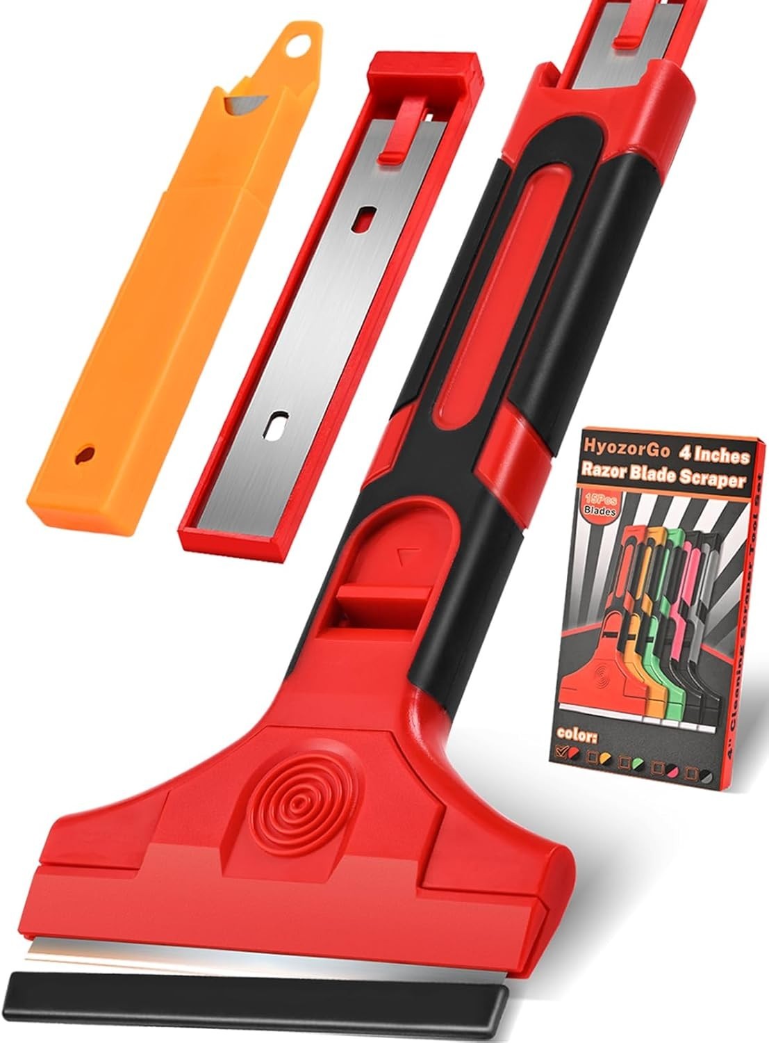 Razor Blade Scraper with Long Handle 4 Inch Scraper with 15 Pcs Razor Blades NEW
