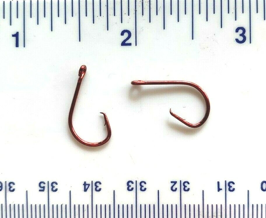 100 GT 2X Red Inline Circle Fish Fishing Hooks size 6 - 100 hooks 7381