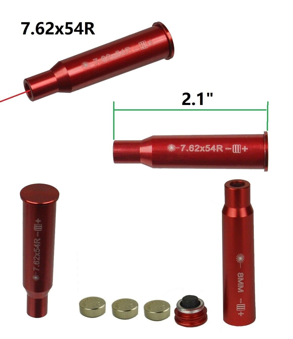 7.62MMX54R Laser Cartridge Boresighter Bore sight Red Color W Battery US Seller